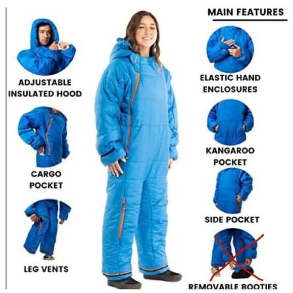 Selk Bag Original Wearable Sleeping Bag Blue Puffin Size Small - Picture 11 of 11
